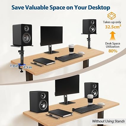 Tronvia |Set of 2 Desktop Clamp Speaker Stands - Image 2
