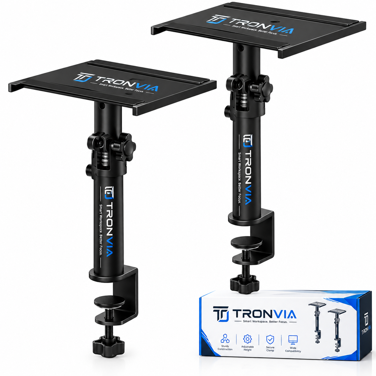 Tronvia |Set of 2 Desktop Clamp Speaker Stands